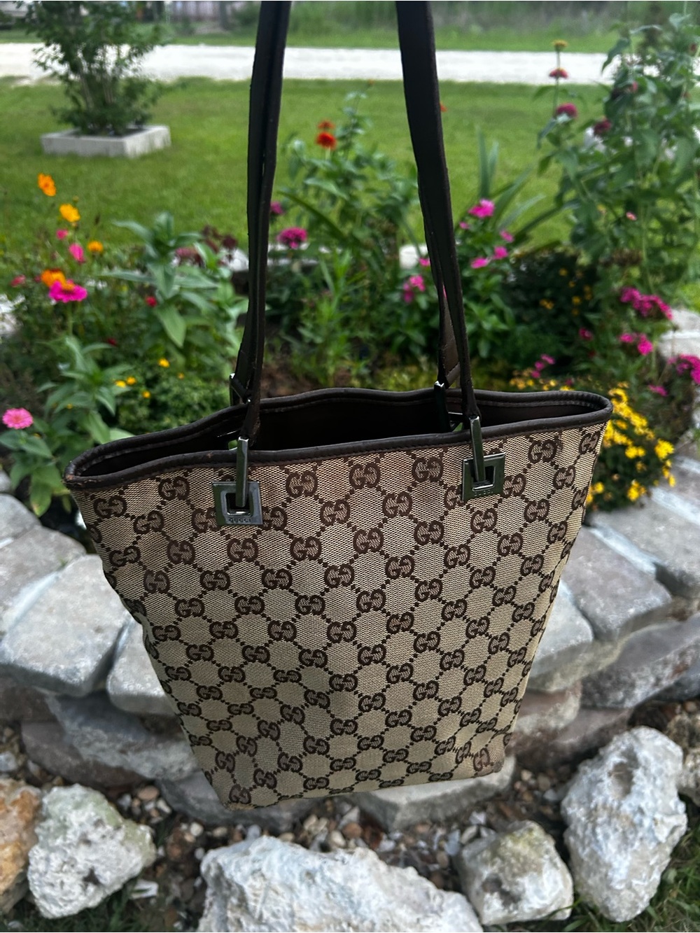 Vintage Gucci GG Mini Canvas Tote